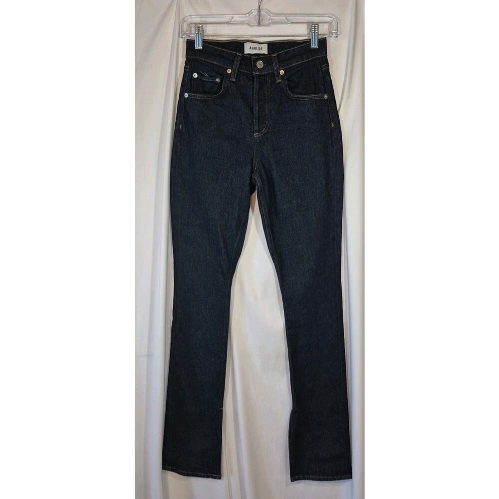Agolde Ingram Dark Indigo Regenerative Cotton Split Jeans 23 - Picture 4 of 13